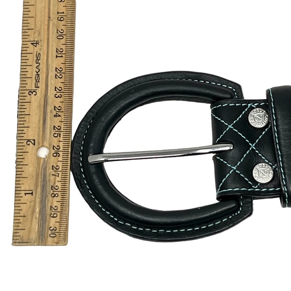 Noble Outfitters Equestrian Classic Quilted Belt Black w/Blue Stitching  sz XL main image 9
